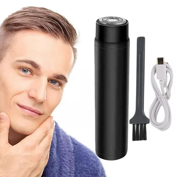Mini afeitadora eléctrica, recortadora de barba portátil de alta eficiencia  para viajes (negro)