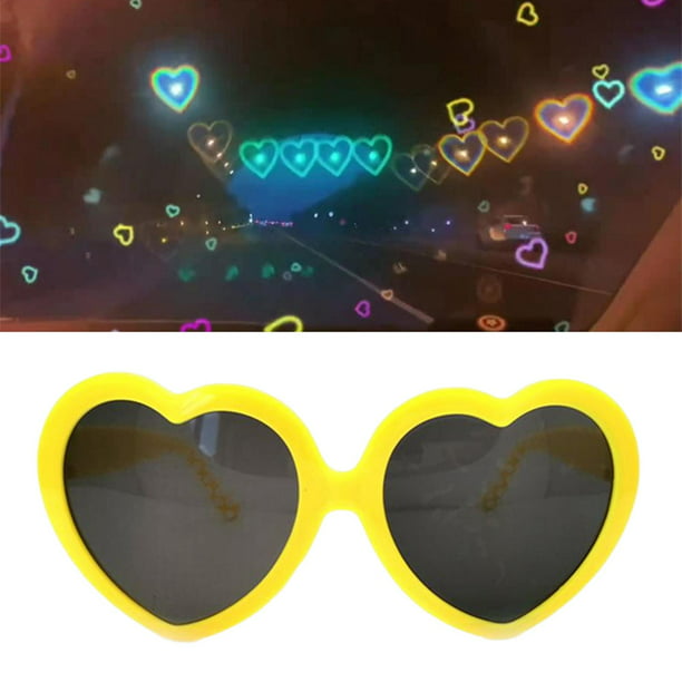 Gafas de s especiales Gafas de luces se convierten en imagen de amor UV400  Gafas de difracción con de corazón en corazón , Rosado Sunnimix anteojos de  efectos de luz