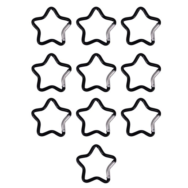 10 mosquetones en forma de estrella de , gancho de llavero resistente,  mosquetón pequeño, Clips para llavero, para pesca en casa, Camping, , negro  shamjiam Llavero mosquetón