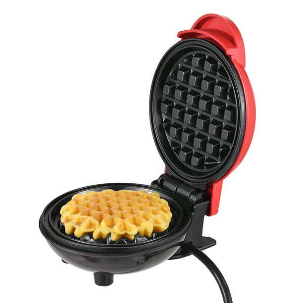 Máquina para hacer waffles redondos, máquina portátil para hacer sándwiches  con superficie de placa de cocina antiadherente, SK519 - AliExpress