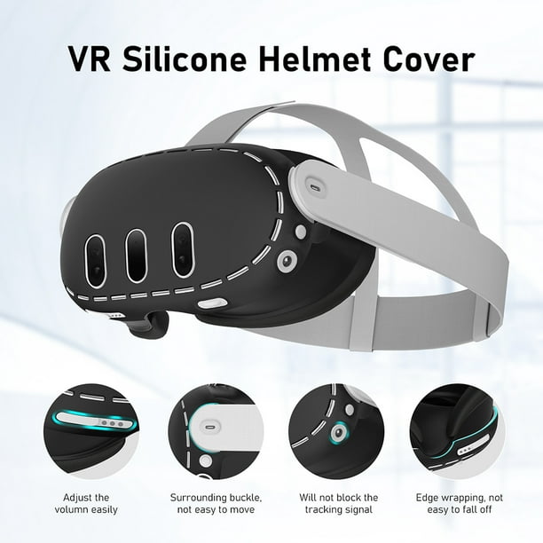 Funda protectora de silicona para auriculares VR, cubierta protectora  antipolvo para Meta Quest 3