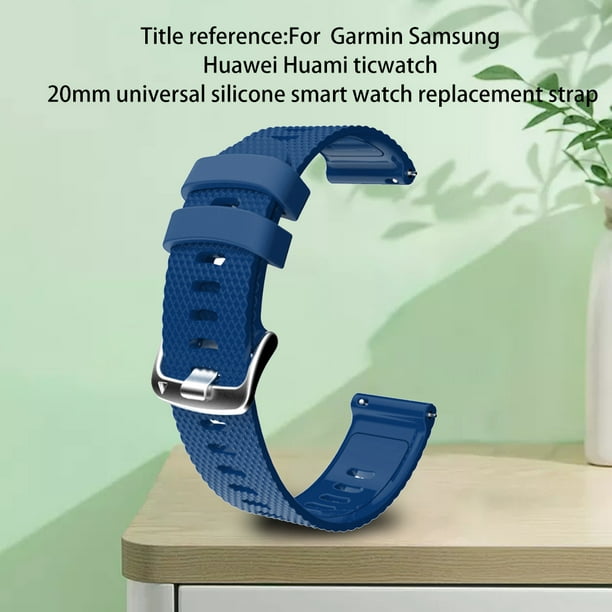 Cateissary 10 colores correa de reloj de silicona correa de inteligente  correa de silicona reemplazo para Garmin/HUAWEI/Samsung 20mm Relojes  inteligentes azul oscuro