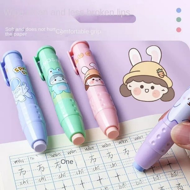 Goma con forma de bolígrafo para niños, goma para la escuela, goma