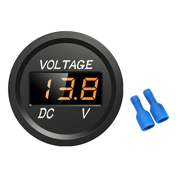 Voltímetro digital LED de 12 V CC, probador de medidor de voltaje, medidor  impermeable para automóvil, motocicleta, camión, barco, RV, color negro