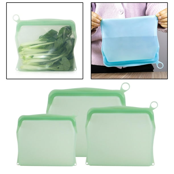 10 Bolsas de silicona reutilizables , bolsas de almacenamiento