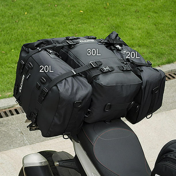 Mochila para casco de moto, bolsa de equipaje de gran capacidad, bolsas de  sillín resistentes al agu Cola Bolsas traseras para asiento de moto