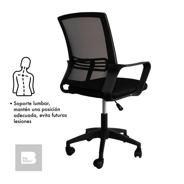  Silla de oficina ergonómica, sillas de escritorio con ruedas,  para el hogar, oficina, juego de computadora, cómoda, moderna, simple silla  giratoria (color negro) : Hogar y Cocina