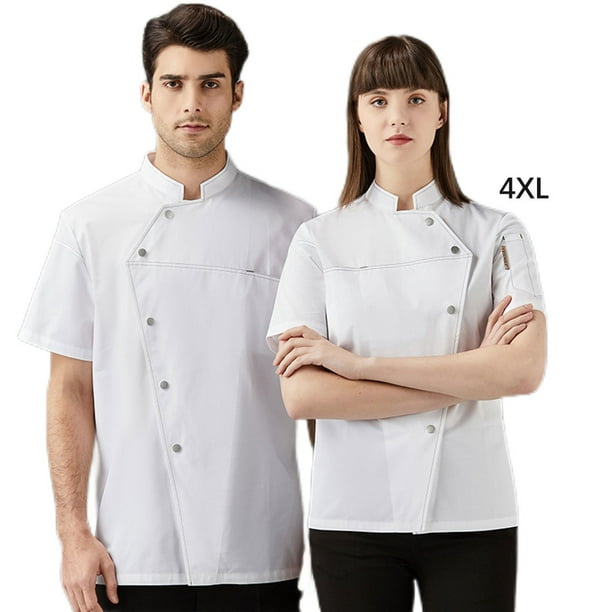 Qarigey manga corta hombres transpirable Catering uniforme cocina Unisex ropa de trabajo verano accesorio restaurante tienda 4 colores Camisetas Blanco 4XL Qarigey AP011131-12 | Walmart en línea