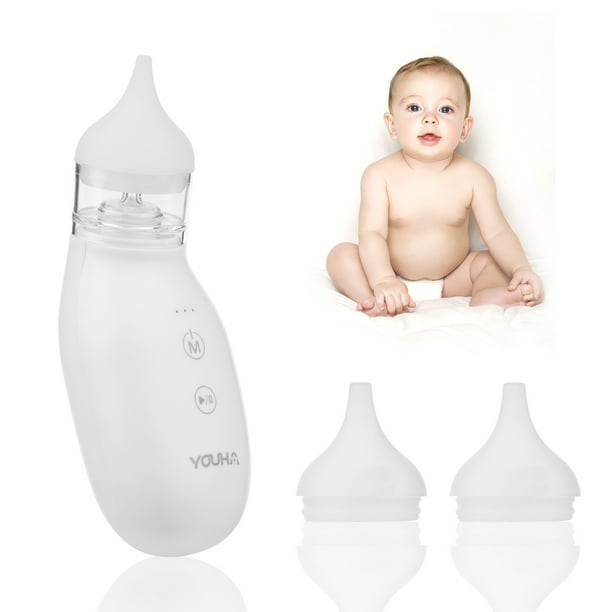 Aspirador nasal eléctrico YOUHA Q2 Aspirador nasal eléctrico para bebés  Limpiador de nariz Succionador de nariz con punta de aspirador adicional 3  niveles de succión para bebés recién nacidos Niños pe YOUHA