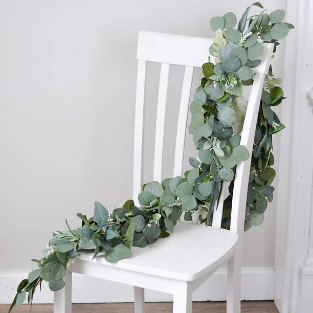 Flores artificiales de eucalipto de plantas de hojas largas de plástico de  seda para decoración de pared para el hogar boda tiroteo Prop