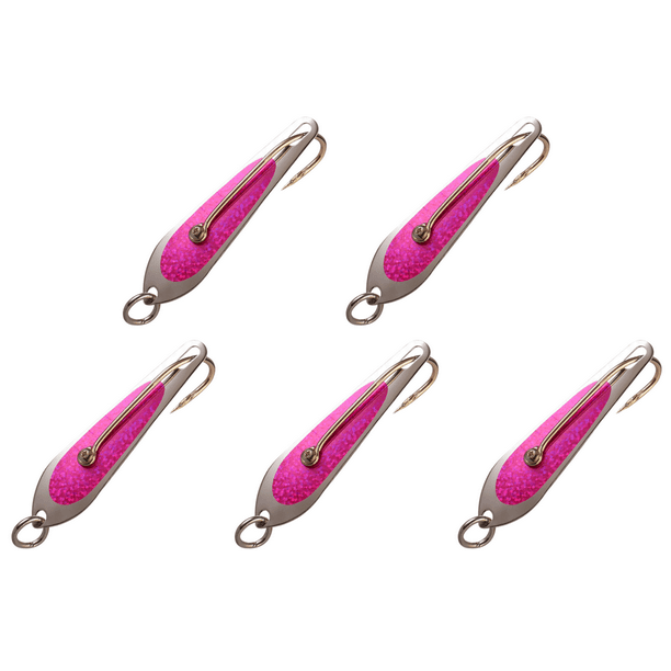 5uds. Gancho de lentejuelas de Metal, cuchara de señuelo de pesca de 13g,  accesorios de pesca portátiles, color rosa