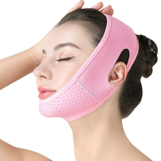 Tamaño ajustable Máscara facial delgada Dispositivo de levantamiento de  mentón Vendajes faciales Peq Tomshoo Máscara