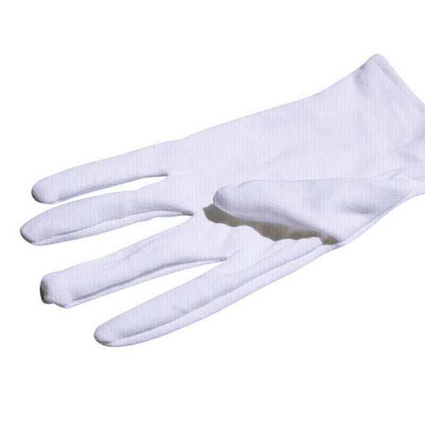 24 guantes blancos de algodón para manos secas hidratantes durante