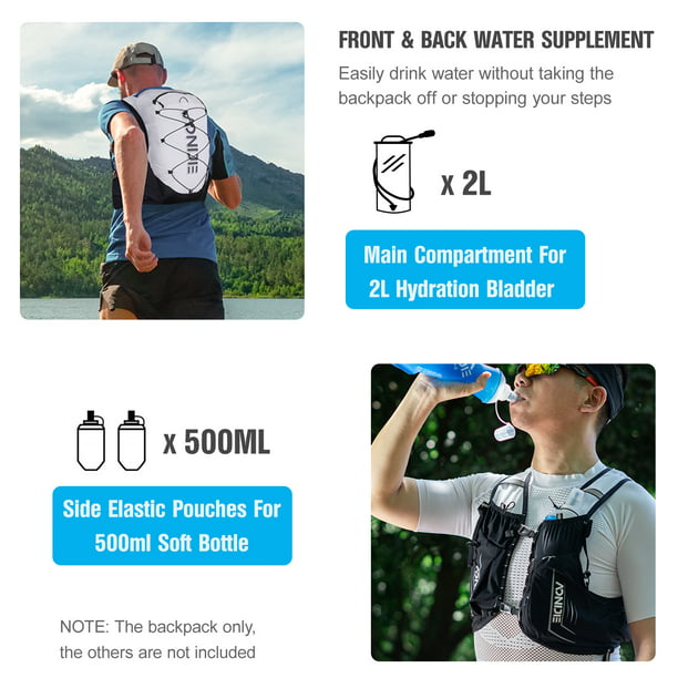  AONIJIE Mochila de hidratación para senderismo al aire libre,  mochila de maratón, chaleco ligero para hombre, mochila de ciclismo de  escalada (azul) : Deportes y Actividades al Aire Libre