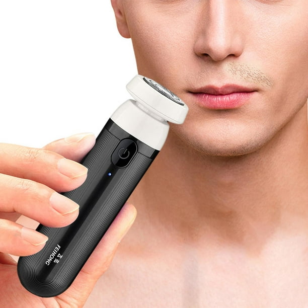 Mini maquinilla de afeitar compacta para hombres, mini maquinilla de  afeitar eléctrica recargable a prueba de agua con cepillo de limpieza, uso  de un