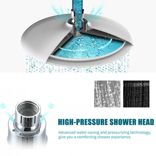 Irfora Cabezal de ducha de lluvia redondo de 9 pulgadas G1 / 2 Cabezal de  ducha de alta presión Cabezal de ducha giratorio de baño Reemplazo de  cabezal de ducha de lluvia