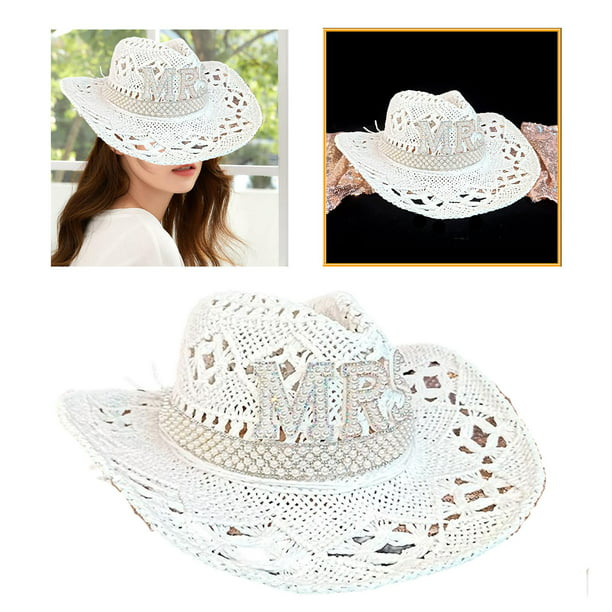 2 sombreros de vaquero para adultos con occidental para mujeres y niñas  plumas-02 Hugo Sombrero de vaquero