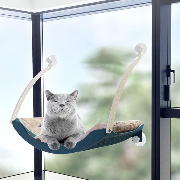  Asiento de hamaca para ventana de gato, percha para gato,  ventana de cama para gato, hamaca para ventana de gato, estantes de  seguridad para gatos que ahorran espacio, asiento para gatos