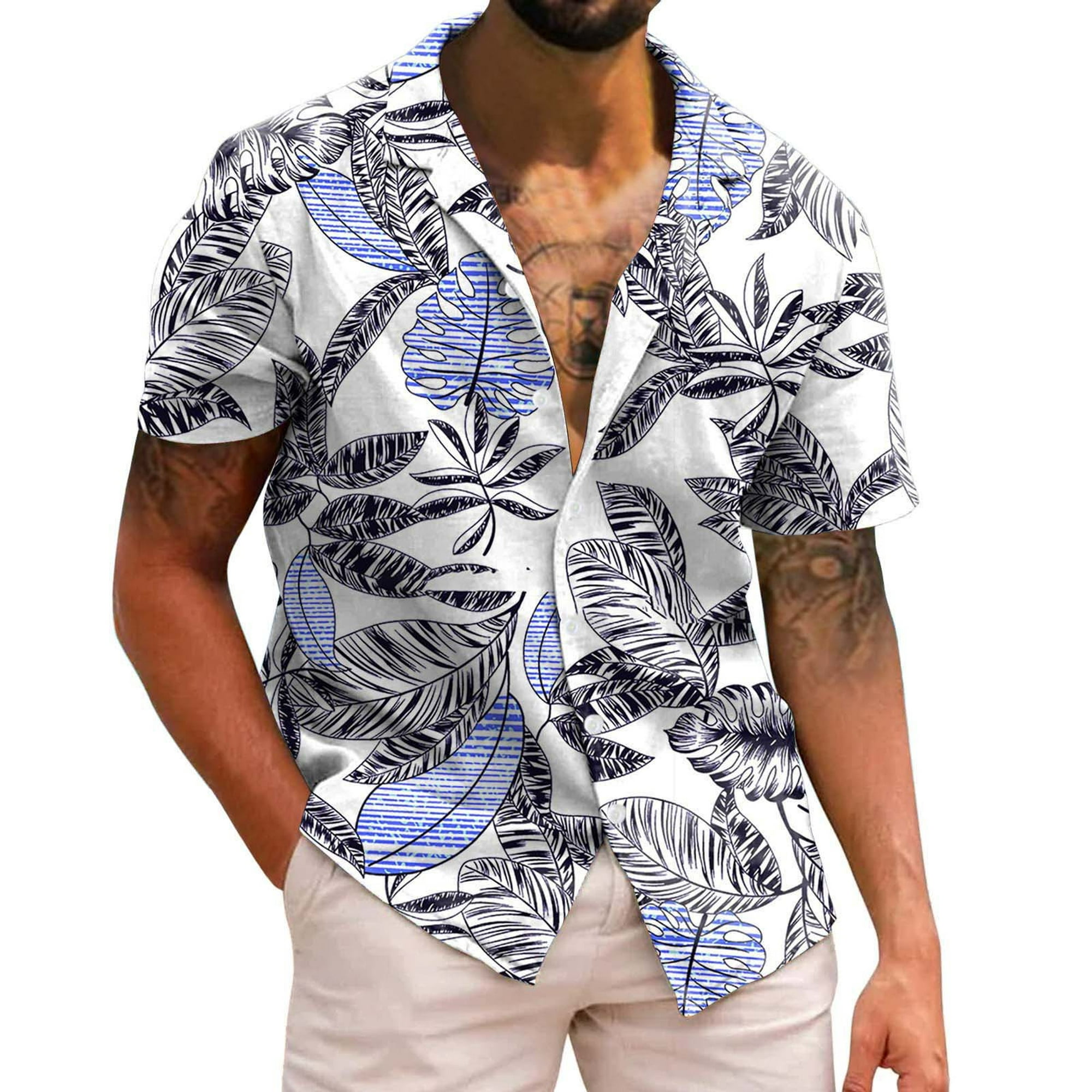  Camisa blanca de los hombres Casual de manga corta Top de  verano Botón Turn-Down Cuello Camisa de playa Ropa de algodón sólido Slim  Fit Camisas, Negro - : Ropa, Zapatos y