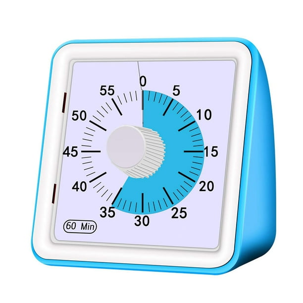 Temporizador visual de 60 minutos: reloj de cuenta regresiva para aulas o  reuniones para niños y adultos, azul Adepaton FLD-2517
