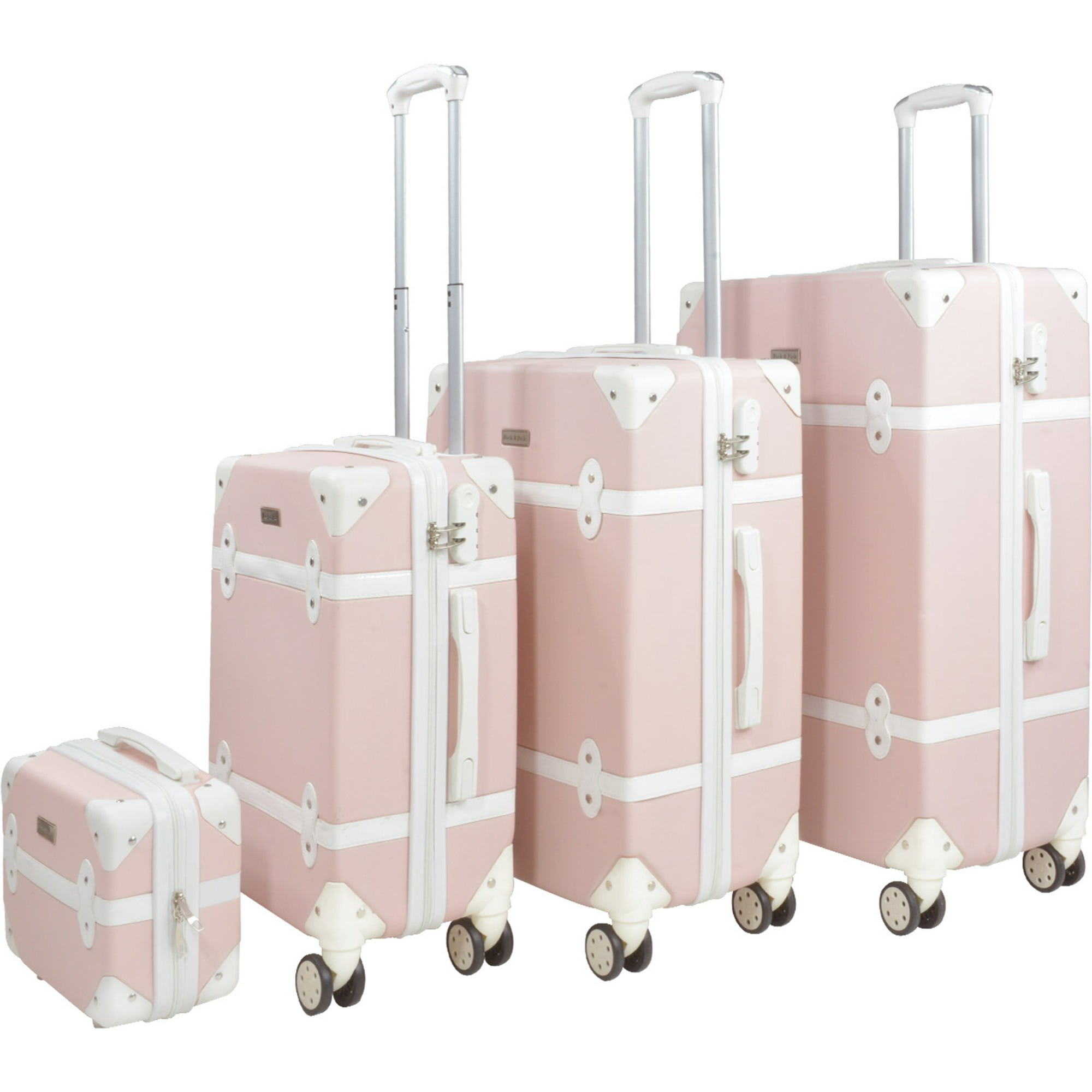 Set Maletas Rack & Pack Color Rosa Con 4 Ruedas 360° 3 Piezas