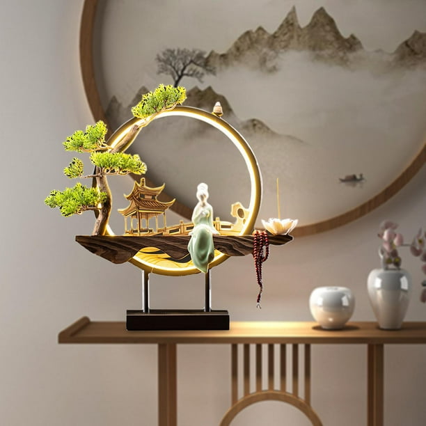 Círculo Reflujo Incienso Quemador Decoración Cascada Estatua de estilo  chino tradicional Soporte de incienso creativo para porche interior Sala de  té Estilo K perfecl Quemador de incienso de reflujo