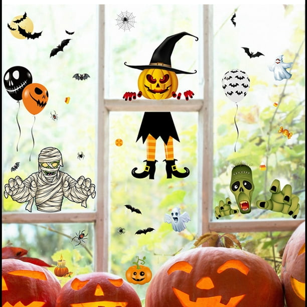 Pegatinas fluorescentes de Halloween, decoraciones de Halloween, pegatinas  de pared luminosas extraíbles para fiesta de Halloween, habitación de niños