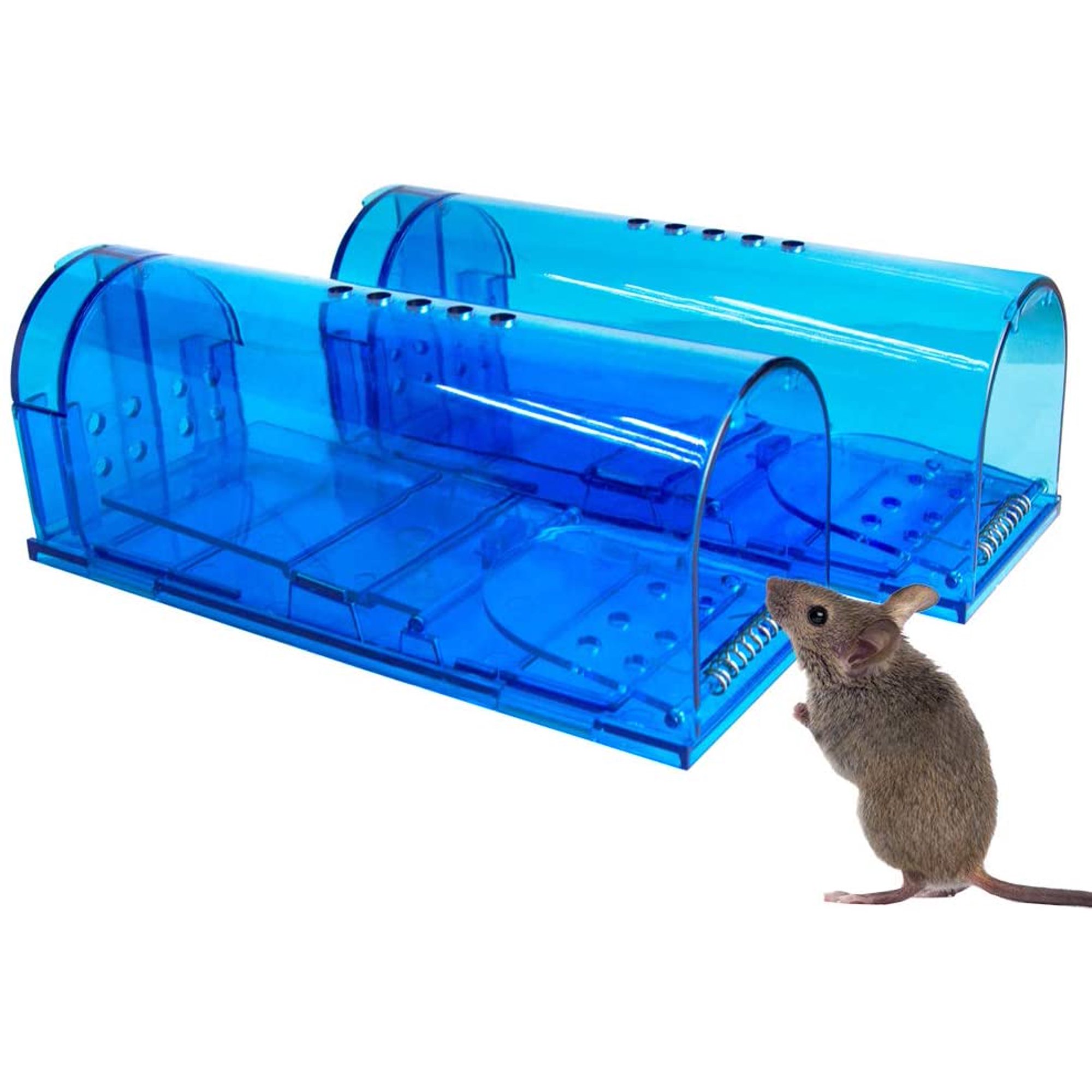 Paquete de 2 trampas humanas para ratas, trampas para ratas de ratón vivo,  atrapan y liberan para interiores y exteriores, trampas para animales