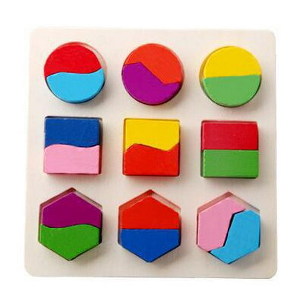Rompecabezas de madera 3D Montessori para bebés, juegos educativos para  niños de 1, 2 y 3 años Fivean unisex