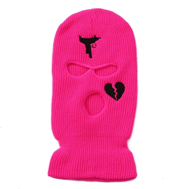 Pasamontañas rosa para esquí, gorro de invierno, máscara de neón verde,  gorro de Halloween para fiesta, motocicleta, ciclismo, máscara cálida