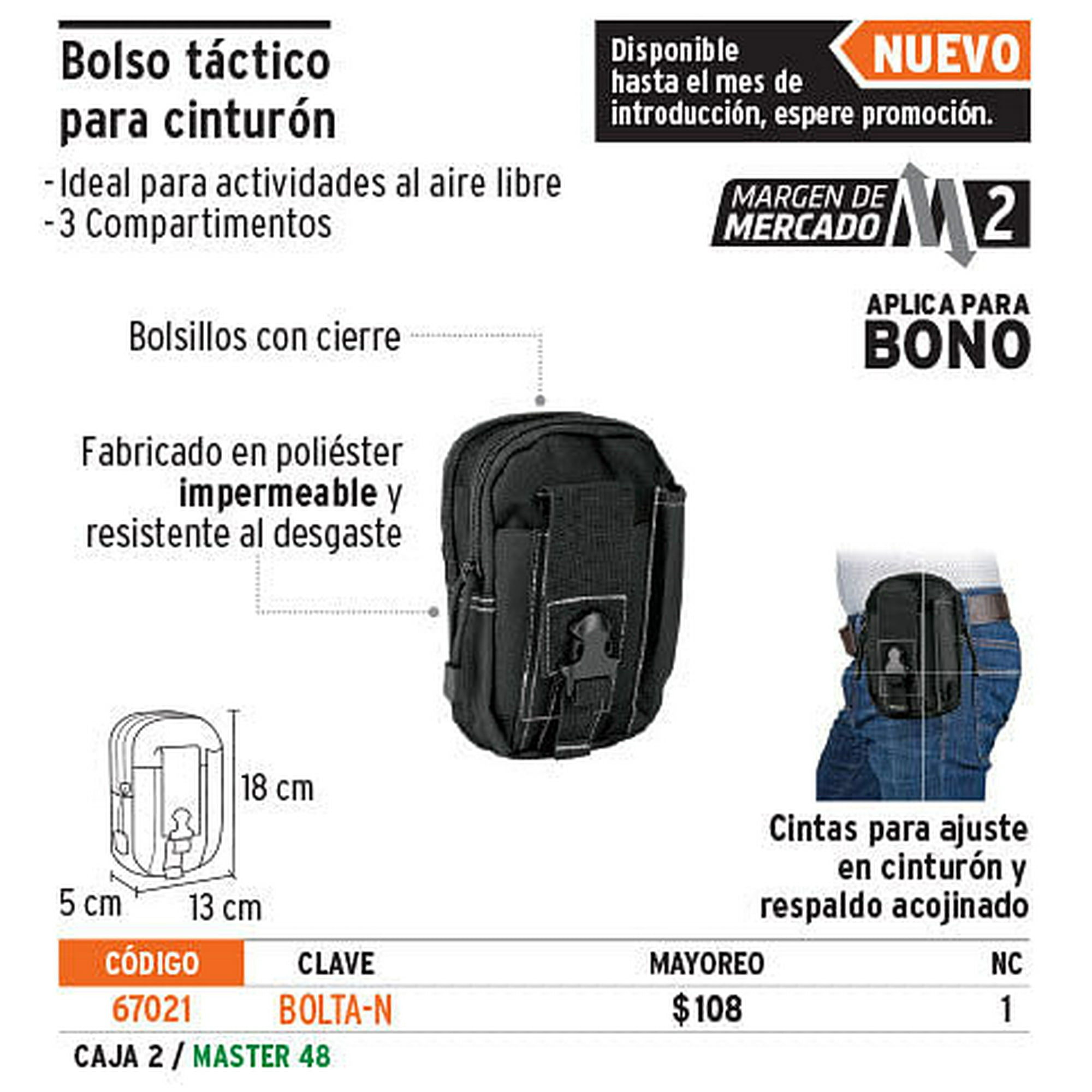 Bolso táctico negro para cinturón, Truper, Maletas y Bolsos, 67021