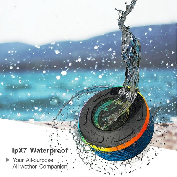 Altavoz de ducha Bluetooth resistente al agua con ventosa gancho resistente