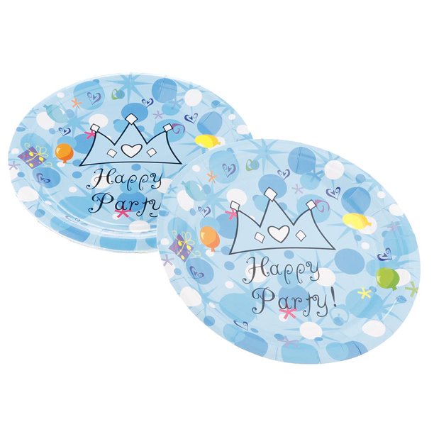 platos de papel baby shower azul