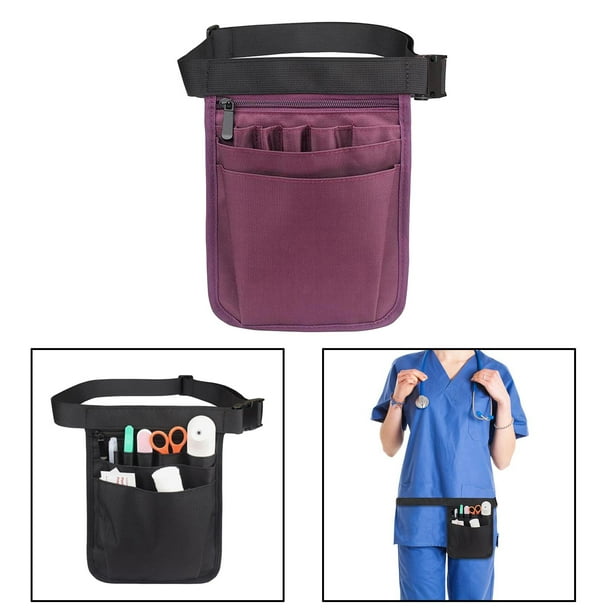 Cinturón organizador de enfermera de , riñonera con bolsillo adicional, 9  bolsillos para accesorios Púrpura jinwen Cinturón de organizador de  enfermería