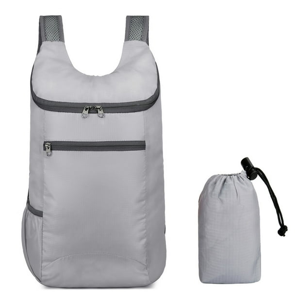 Mochila plegable ultraligera (gris), pequeña mochila impermeable, mochila  de viaje plegable, adecuada para viajes deportivos al aire libre, caminar,  hacer senderismo, acampar, andar en bicicleta JM