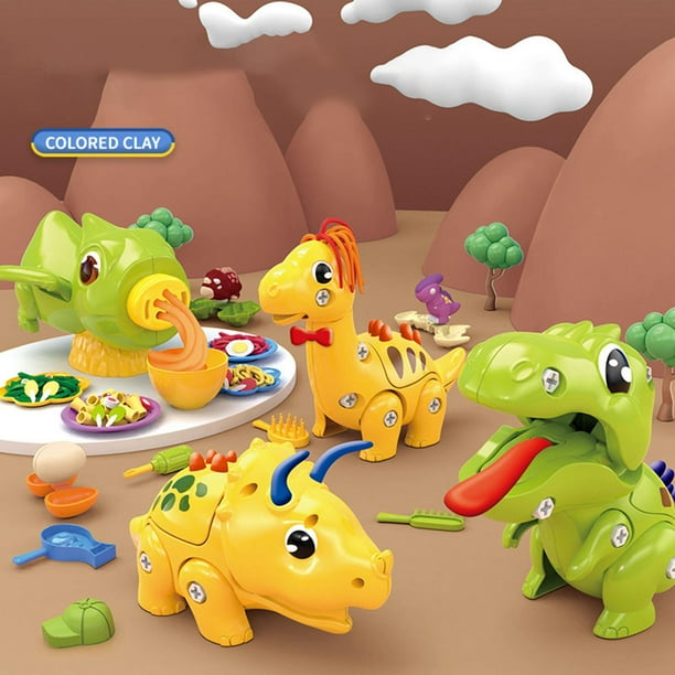Plastilina con Diseños de Dinosaurios de Colores de Sunnimix, Juguetes  Educativos para Niños de 3, 4, 5 Años