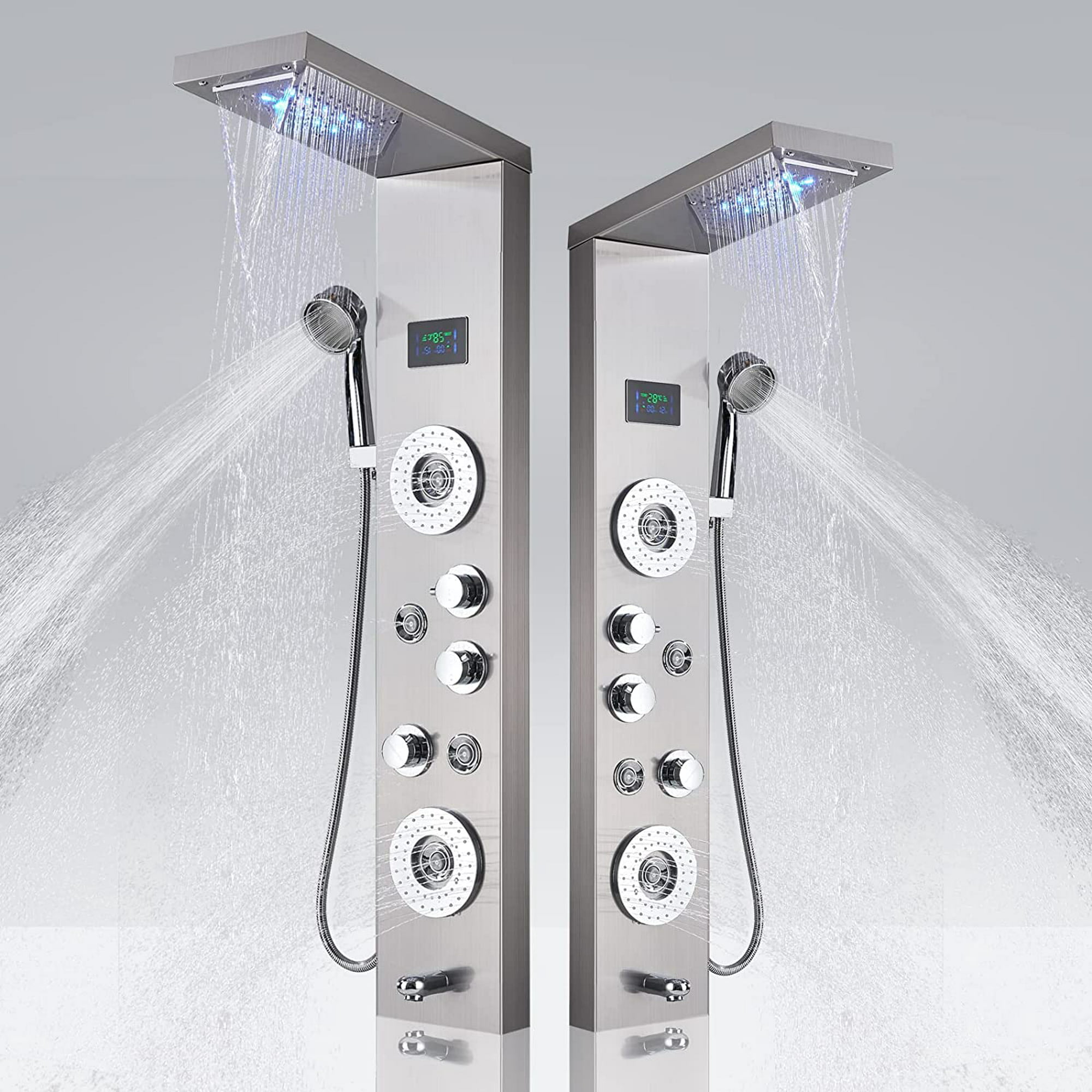  YINYANG Alcachofa de ducha LED de lluvia grande a presión,  filtro de temperatura aniónica con sensor de temperatura RGB : Herramientas  y Mejoras del Hogar