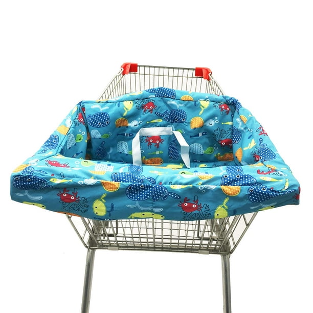 Funda para carrito de compras para bebé, 2 en 1, asiento portátil plegable  con bolsa para bebés y niños pequeños, compatible con asiento de carrito de