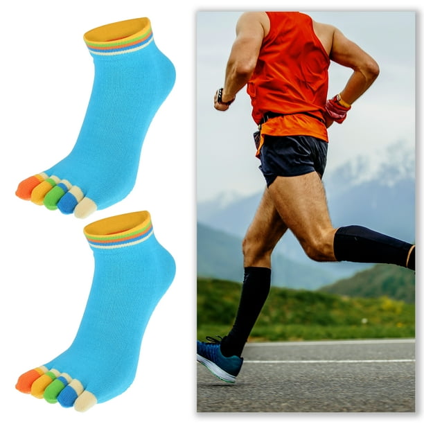 TEXXY 5 pares de calcetines con dedos para hombre, de algodón a rayas, de  cinco dedos, calcetines casuales de moda para niños (color blanco (5  pares)