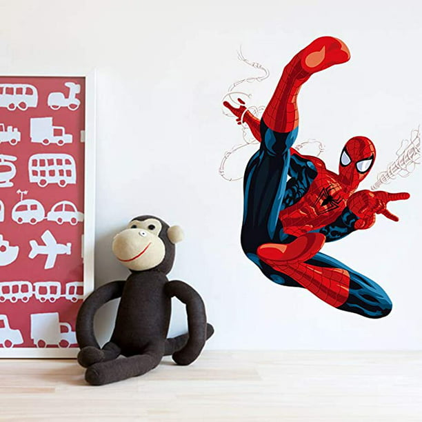 Pegatinas de pared de Spiderman, pegatinas de efecto 3D, decoración de  dormitorio, pegatina de pared adhesiva reposicionable gigante, pegatinas de  pared para niños de Spiderman TUNC Sencillez