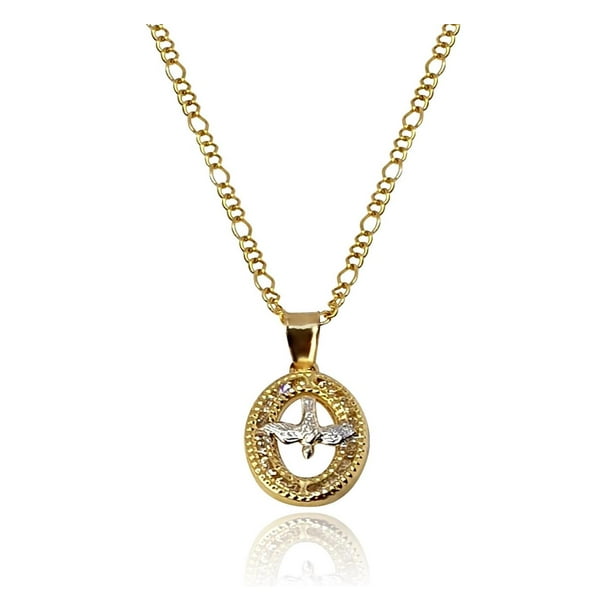 Cadena Medalla Dije Espíritu Santo Bautizo 1.1 cm Oro 10k Sólido Casa del Anillo Casa Anillo | Walmart en línea