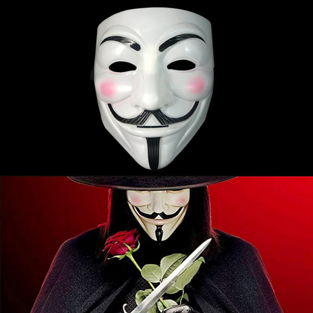 Paquete de 4 máscaras de hacker V para vendetta para disfraz de Halloween,  cosplay, máscaras de fiesta