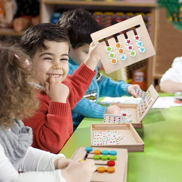 Juguetes de 3 años para Montessori caja de clasificación de rompecabezas de  madera juguetes educativos juegos de mesa juguetes educativos juegos de  pensamiento con reloj de arena juegos de regalo para niños