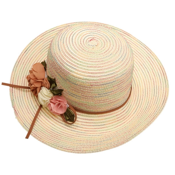 Sombrero para el Sol Bowknot Sombrero de Verano de ala Ancha para Mujer  Sombrero de Paja para la Playa Sombrero para el Sol Sombrero para el Sol  child50-54cm Beige : : Moda