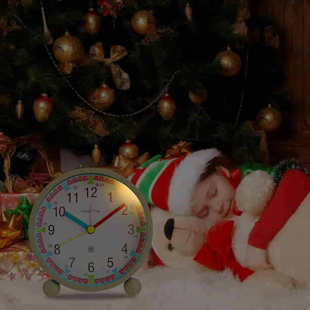 RV Reloj despertador para niños y niñas, reloj despertador silencioso que  no hace tictac, reloj despertador analógico luminoso original con  repetición de despertador junto a la cama Rojo Verde