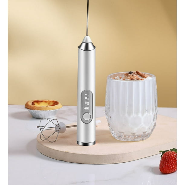 Mata1-USA - Espumador de leche para café, batidor eléctrico de mano con  soporte, mini agitador varita capuchino, frappe, matcha, máquina de espuma  de