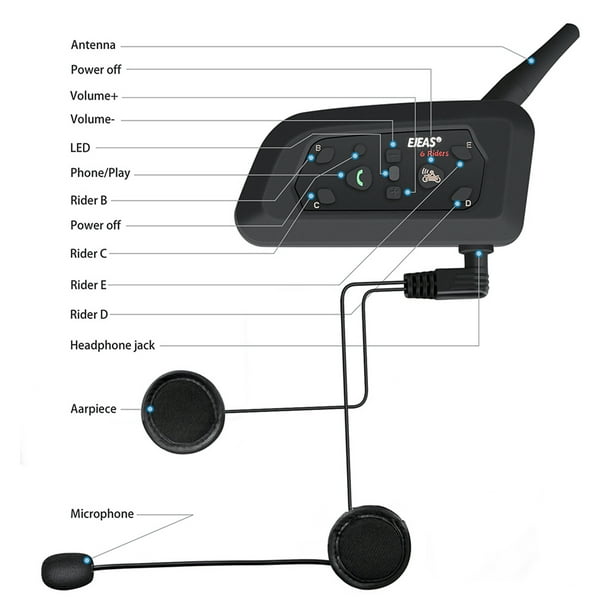 EJEAS V6 Pro casco de motocicleta intercomunicador 1200M interfono