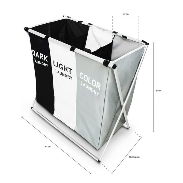 Ropa sucia para el hogar Caja de almacenamiento plástico rodante 3  compartimentos lavandería Cesta con estante - China Contenedor y  organizador precio