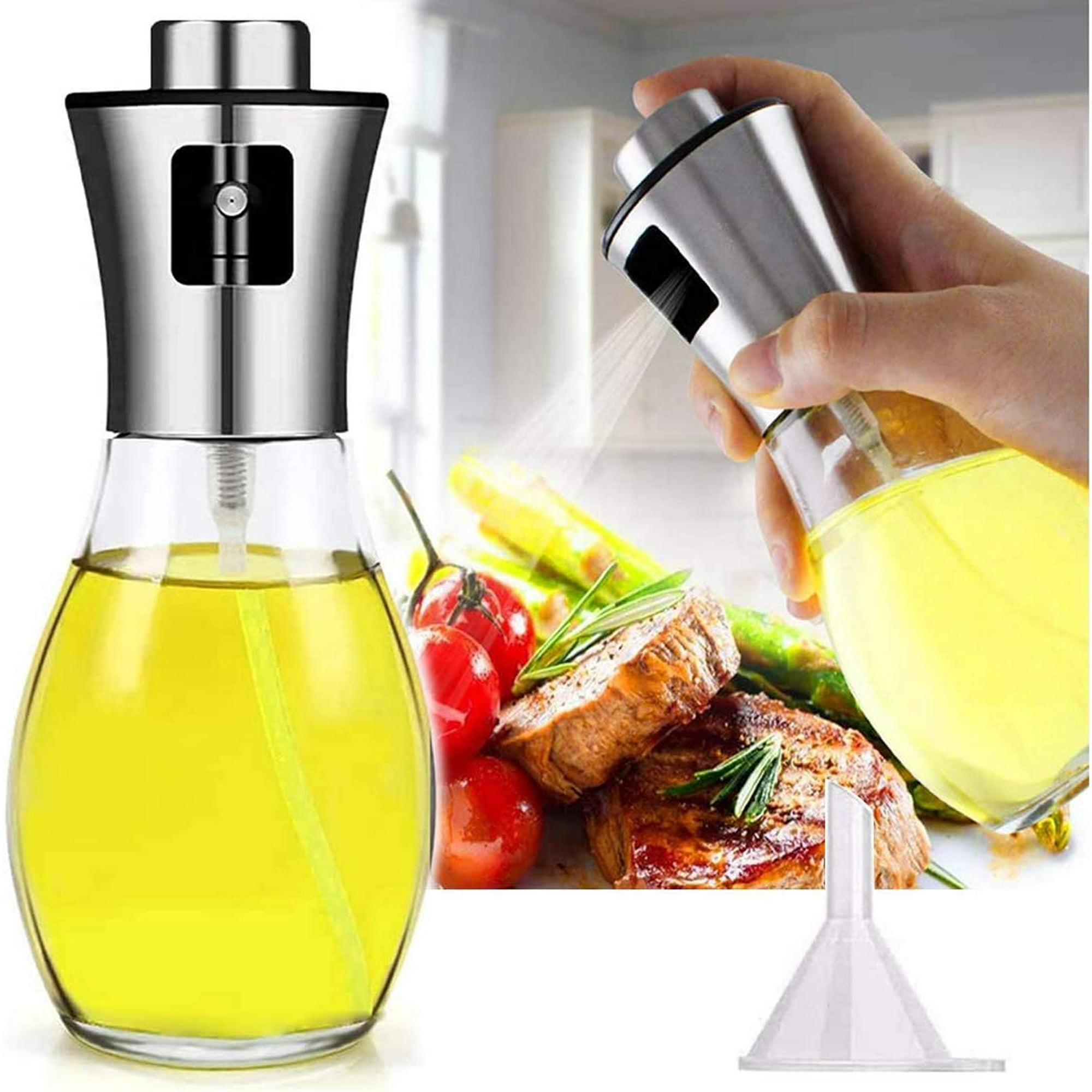 Botella pulverizadora de aceite para cocinar, 7.1 fl oz de cocina para el  hogar mini dispensador de aceite, lata de aceite de oliva botella de spray