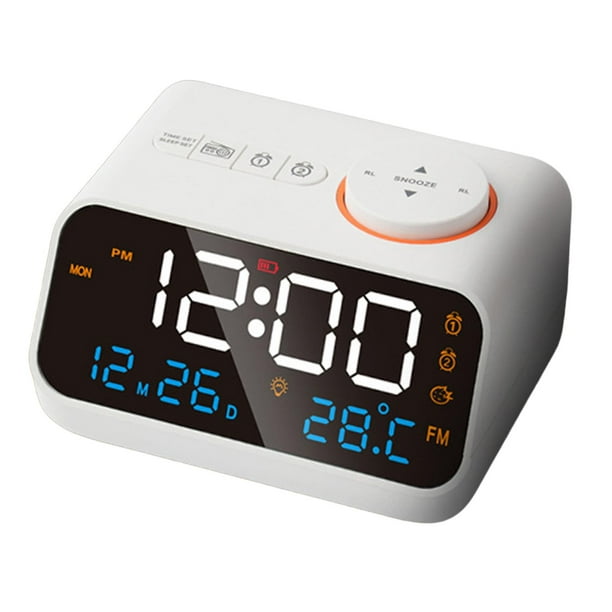 Reloj de escritorio con alarma, reloj digital decorativo de con hora, Azul  kusrkot Despertador de sobremesa de mesa